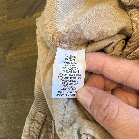 Nili Lotan East Hampton Side Stripe Tape Crop Pants Khaki Tan Preppy Cotton 10 - Picture 8 of 13